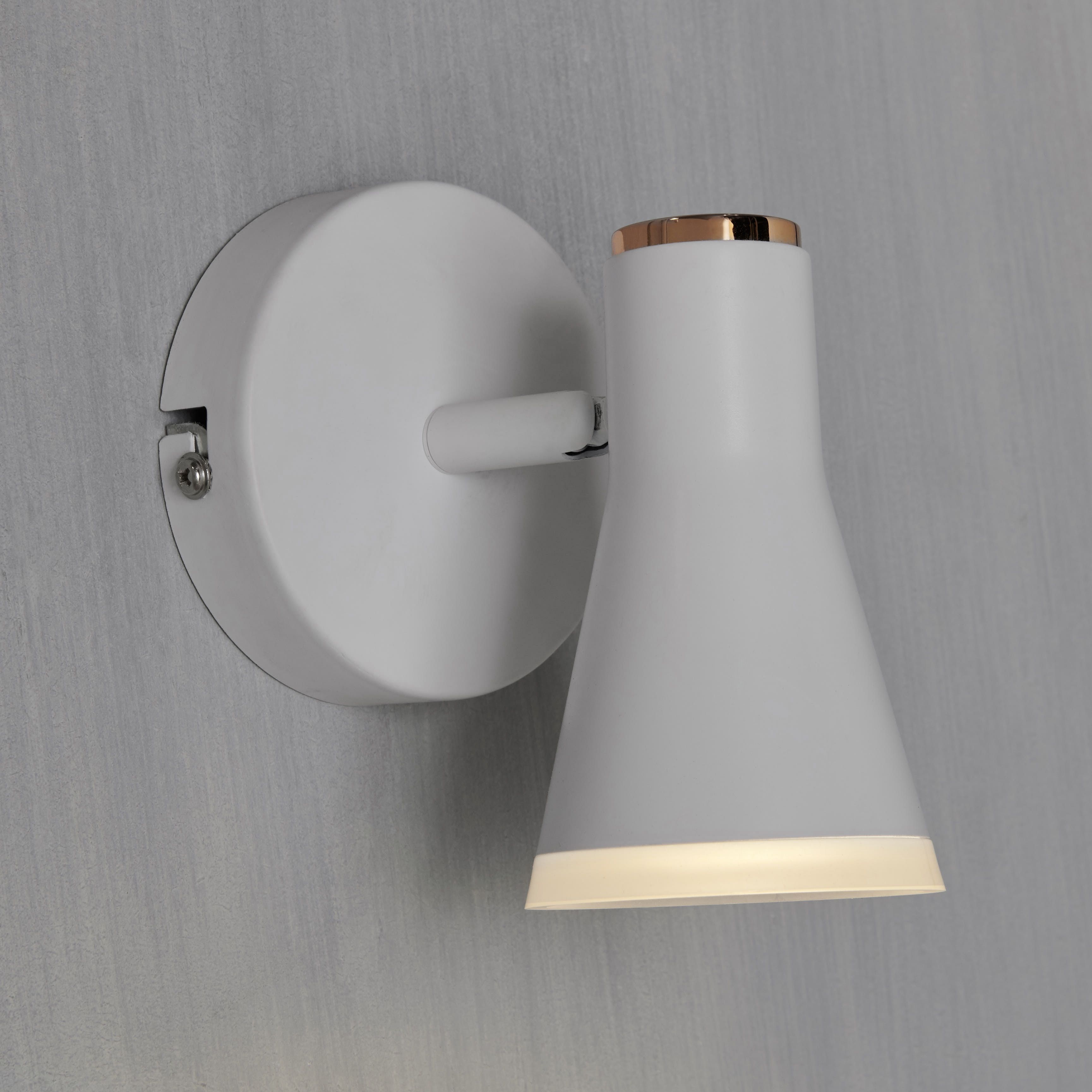 Vaughan Modern Satin White Gold effect Spotlight