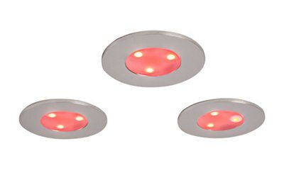 Veezio Silver Chrome effect Non-adjustable LED RGB & warm white Downlight 7W IP65 of 3