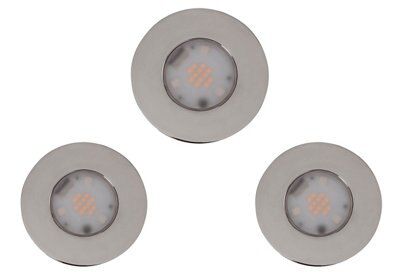 Veezio Silver Chrome effect Non-adjustable LED RGB & warm white Downlight 7W IP65 of 3