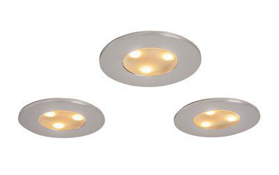 Veezio Silver Chrome effect Non-adjustable LED RGB & warm white Downlight 7W IP65 of 3