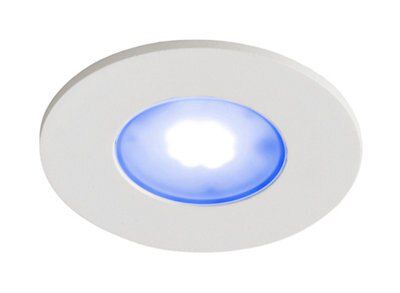 Veezio White Non-adjustable LED RGB & warm white Downlight 7W IP65