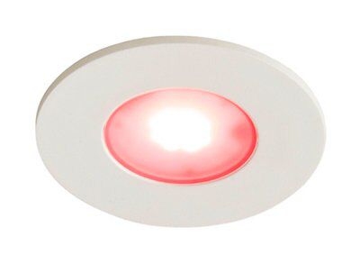 Veezio White Non-adjustable LED RGB & warm white Downlight 7W IP65