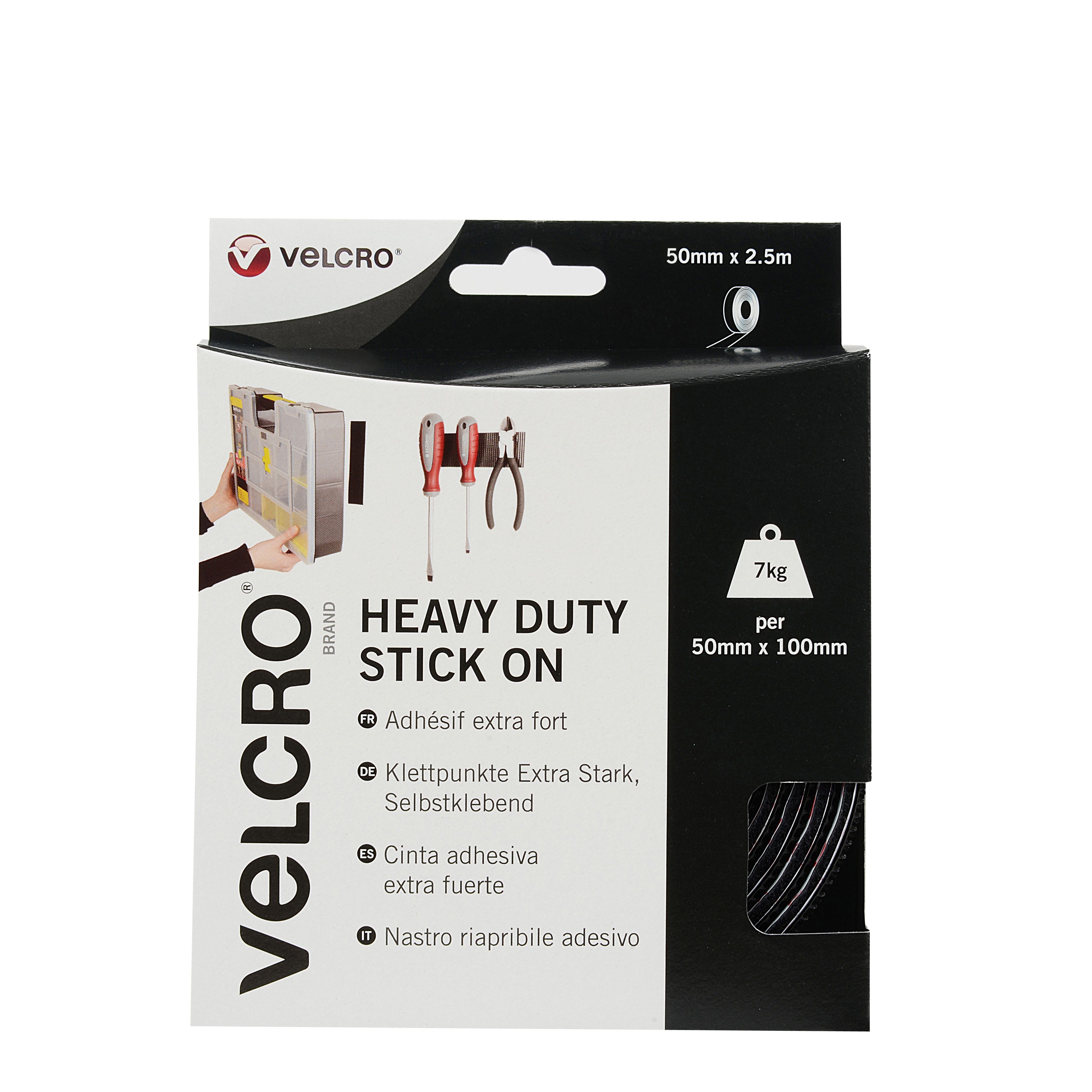 Velcro brand Black Hook loop Tape L 2.5m W 50mm
