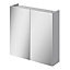 Veleka Gloss Grey Double Bathroom Cabinet with Mirrored door (H)540mm (W)550mm