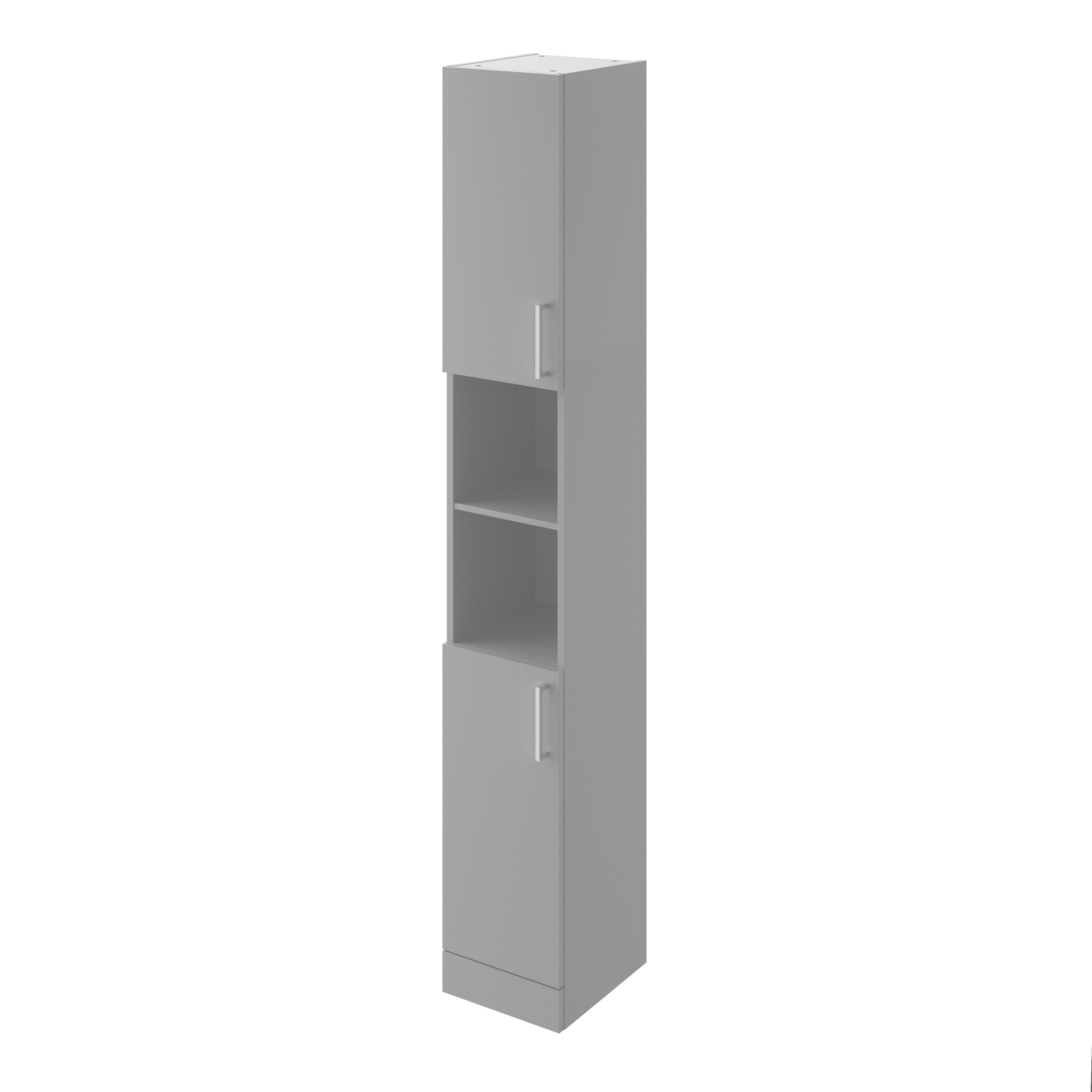 Grey gloss deals tall bathroom cabinet