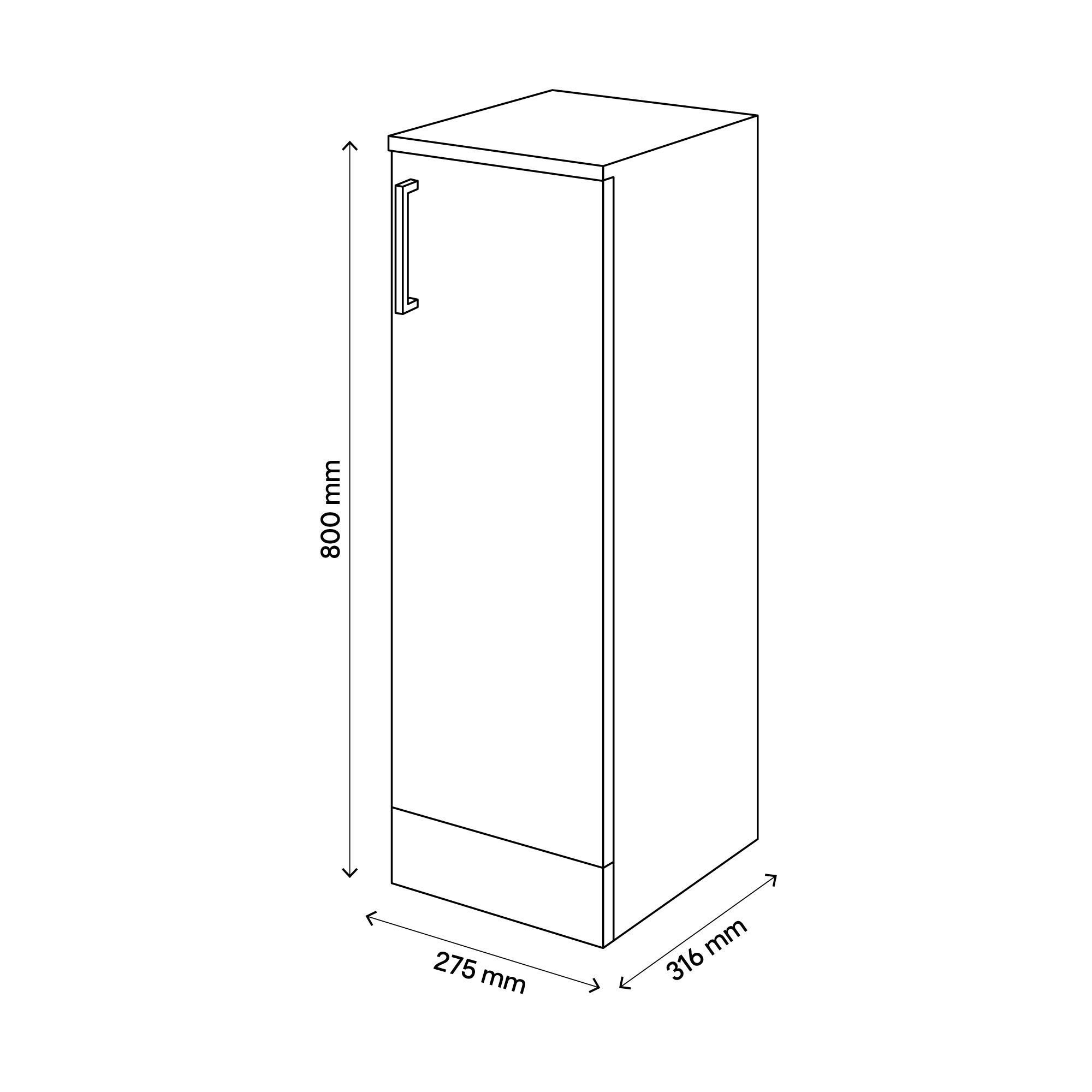 Veleka Gloss Grey Single Freestanding Bathroom Cabinet (H)81cm (W)27.5cm