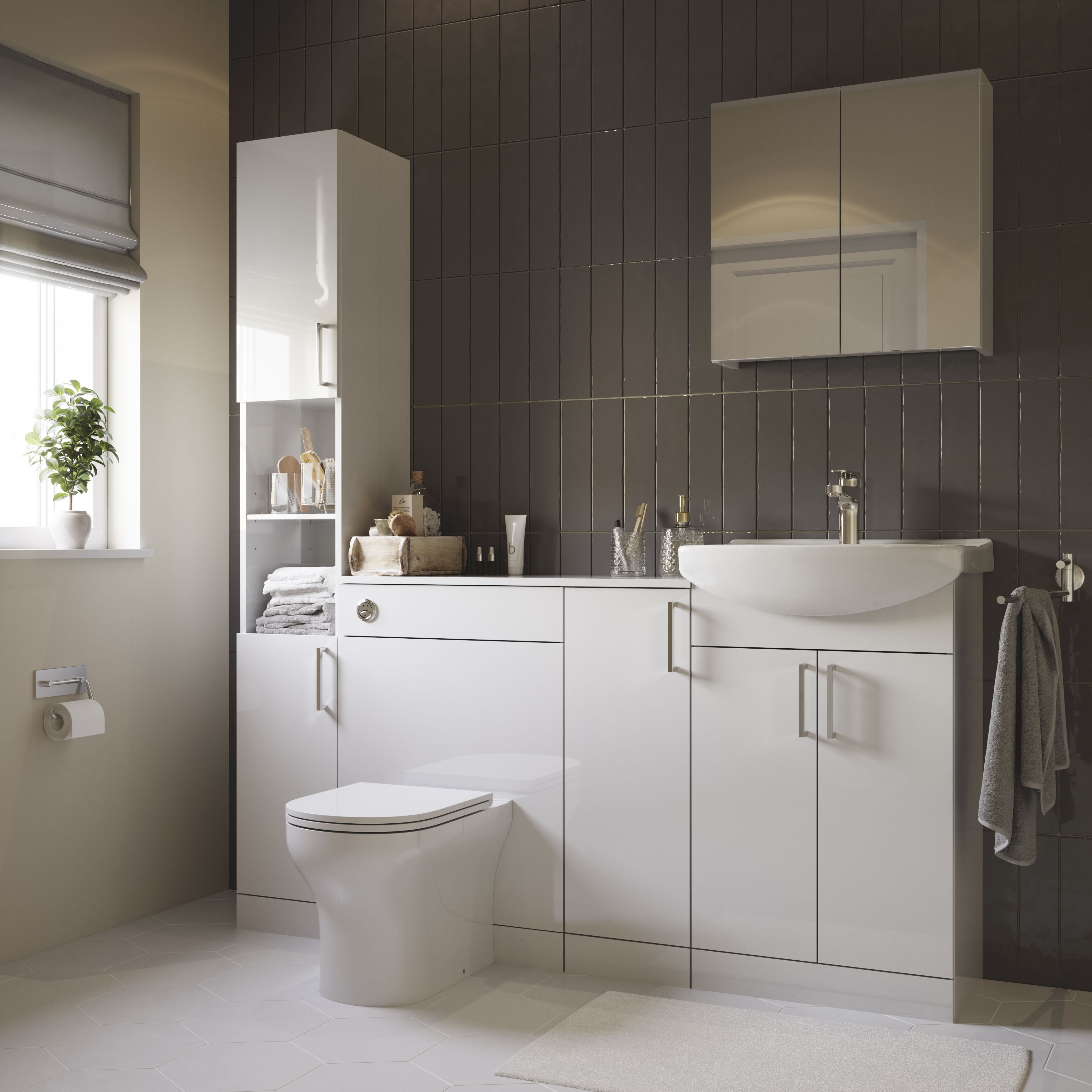 B&q bathroom wall deals cabinets