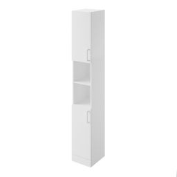 Veleka Gloss White Freestanding Bathroom Cabinet (W)275mm (H)1800mm