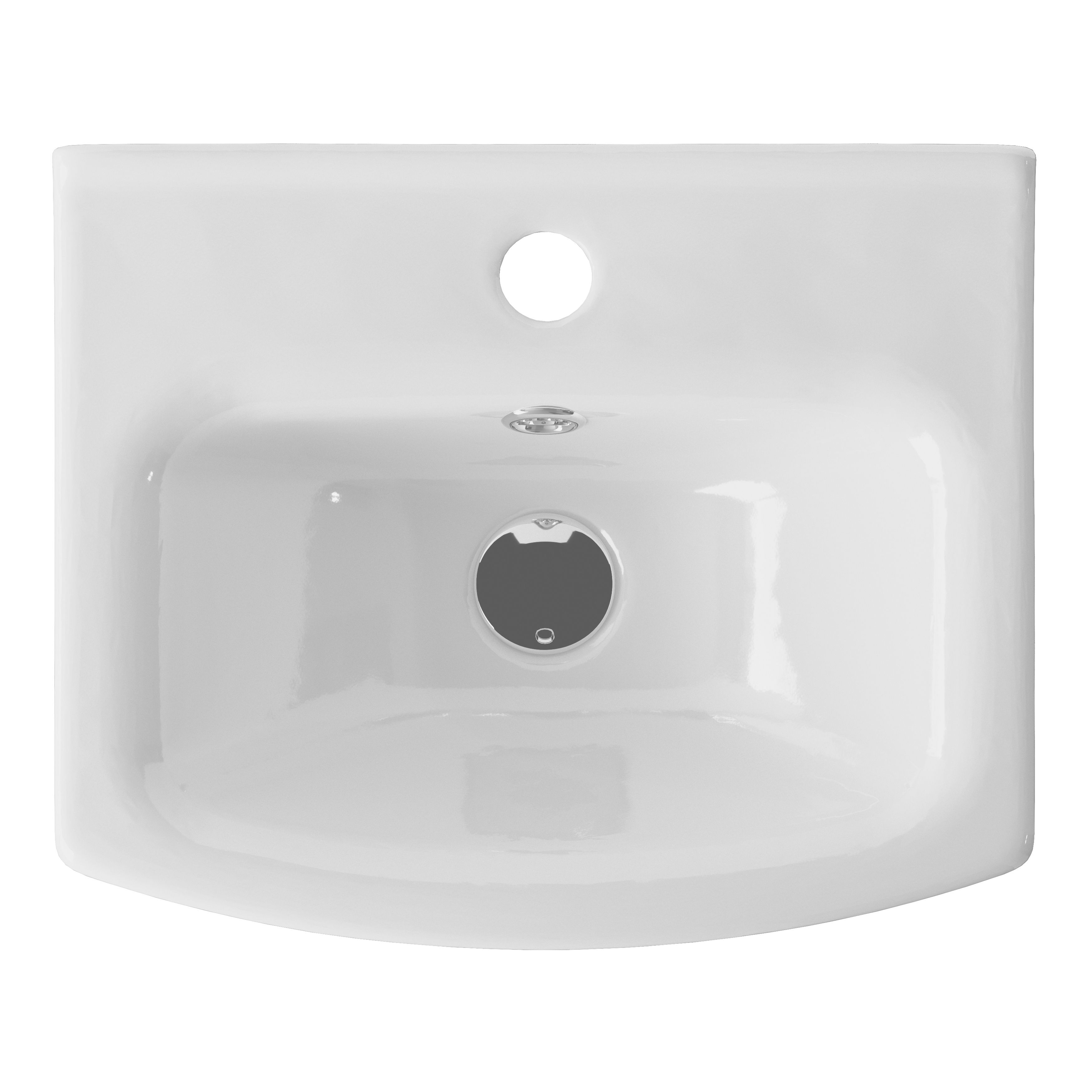 Veleka Gloss White Freestanding Cloakroom vanity unit & basin set (W)400mm (H)880mm