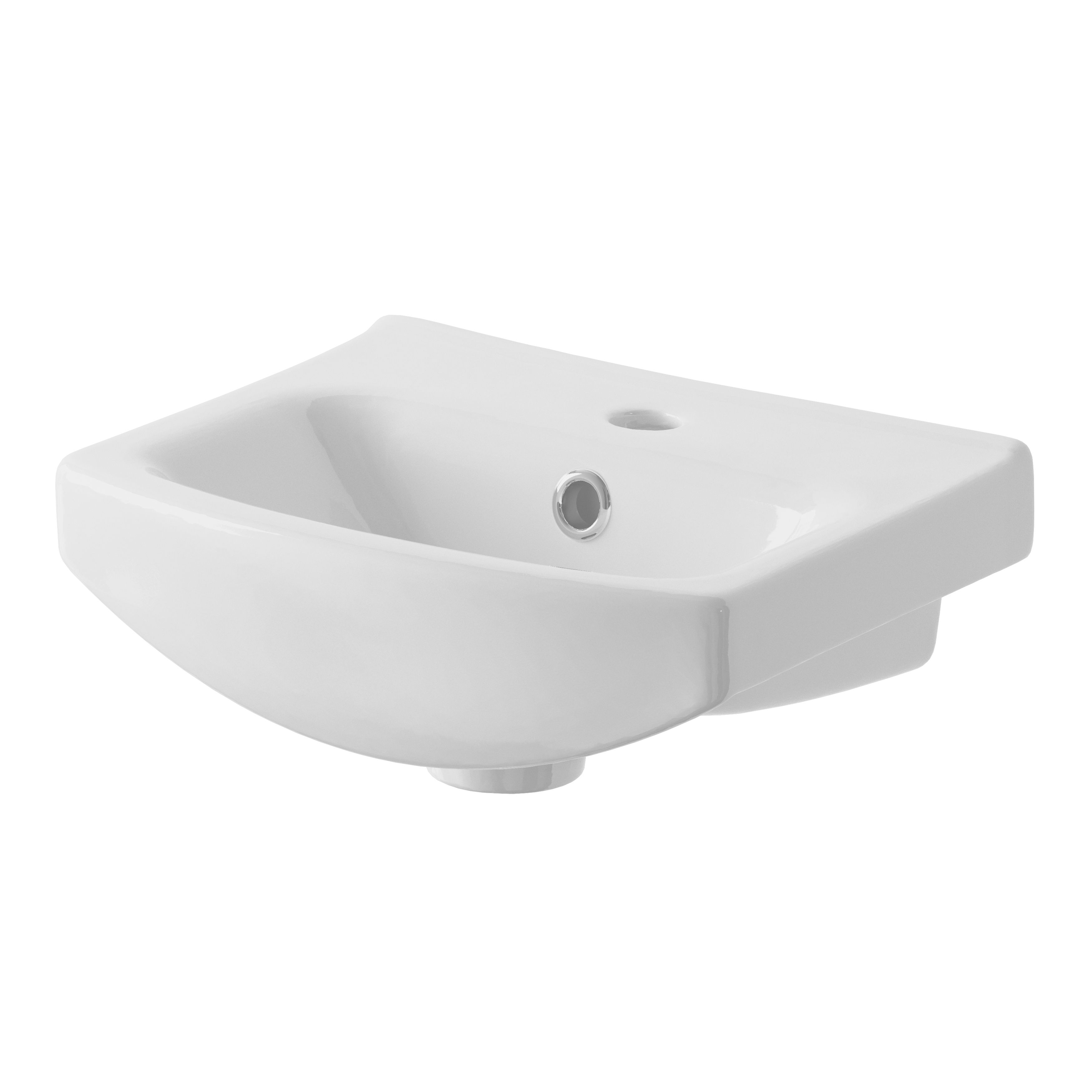 Veleka Gloss White Freestanding Cloakroom vanity unit & basin set Without taps (W)400mm (H)880mm