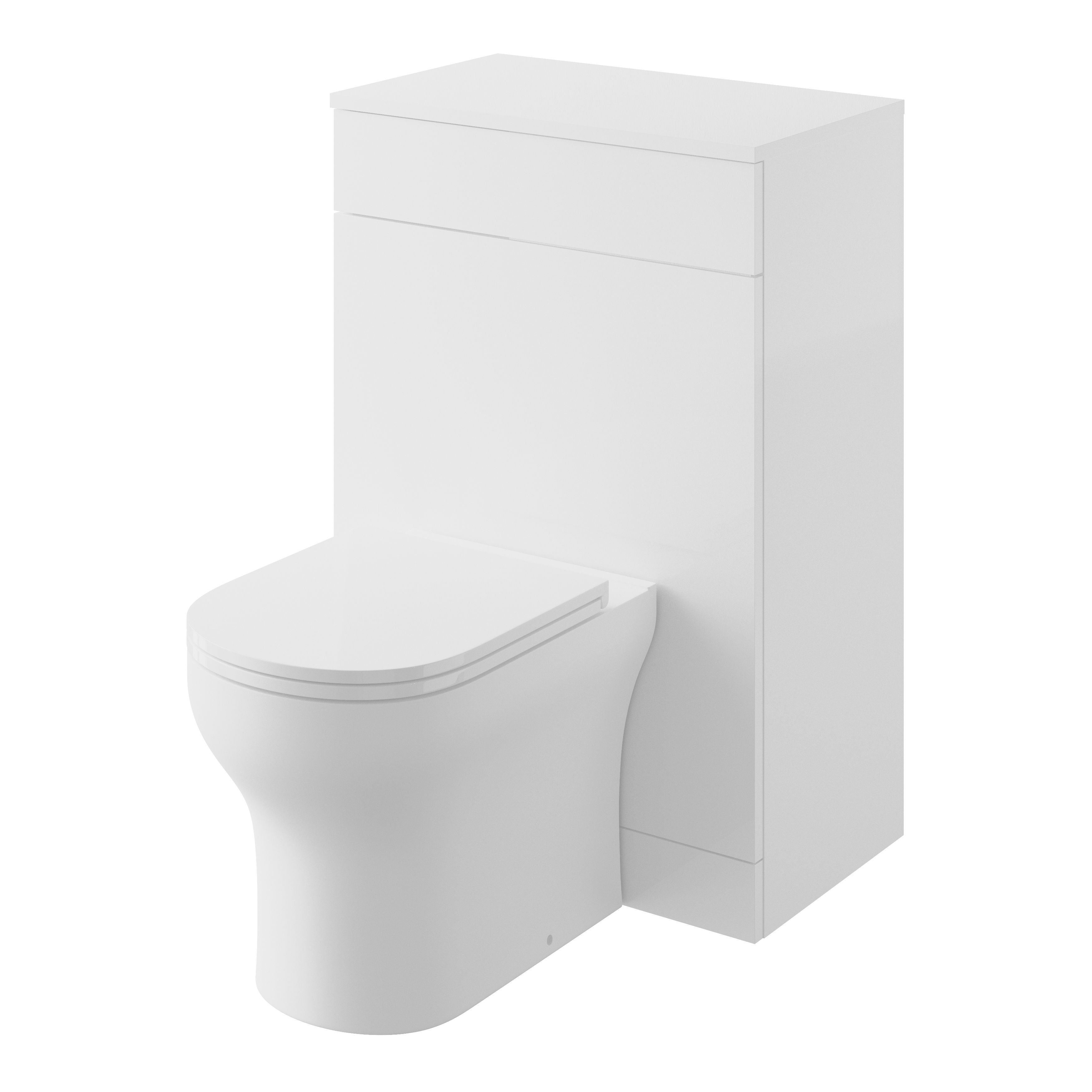 Veleka Gloss White Freestanding Toilet cabinet (H)810mm (W)552mm