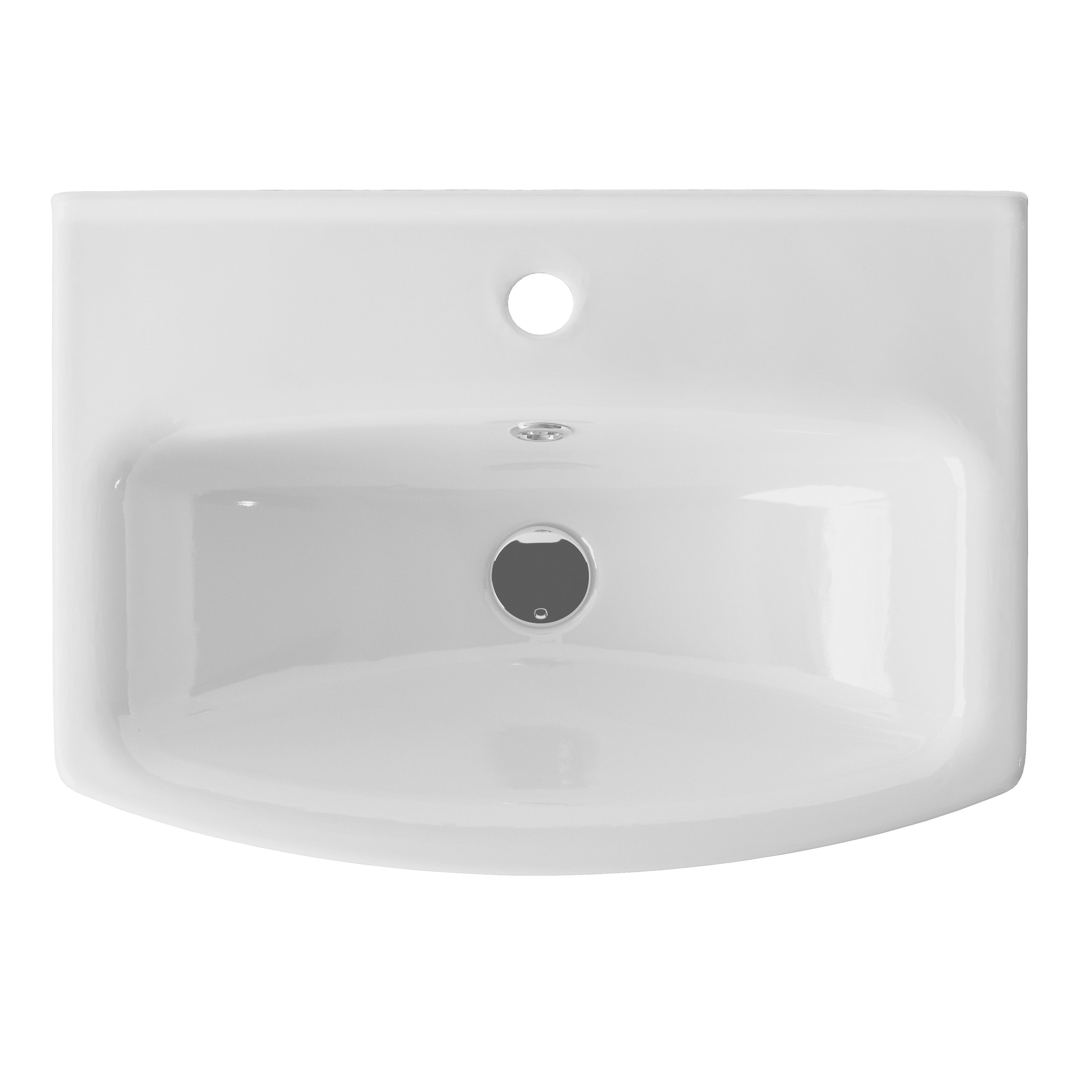 Veleka Gloss White Freestanding Vanity unit & basin set with Doors (W)550mm (H)900mm
