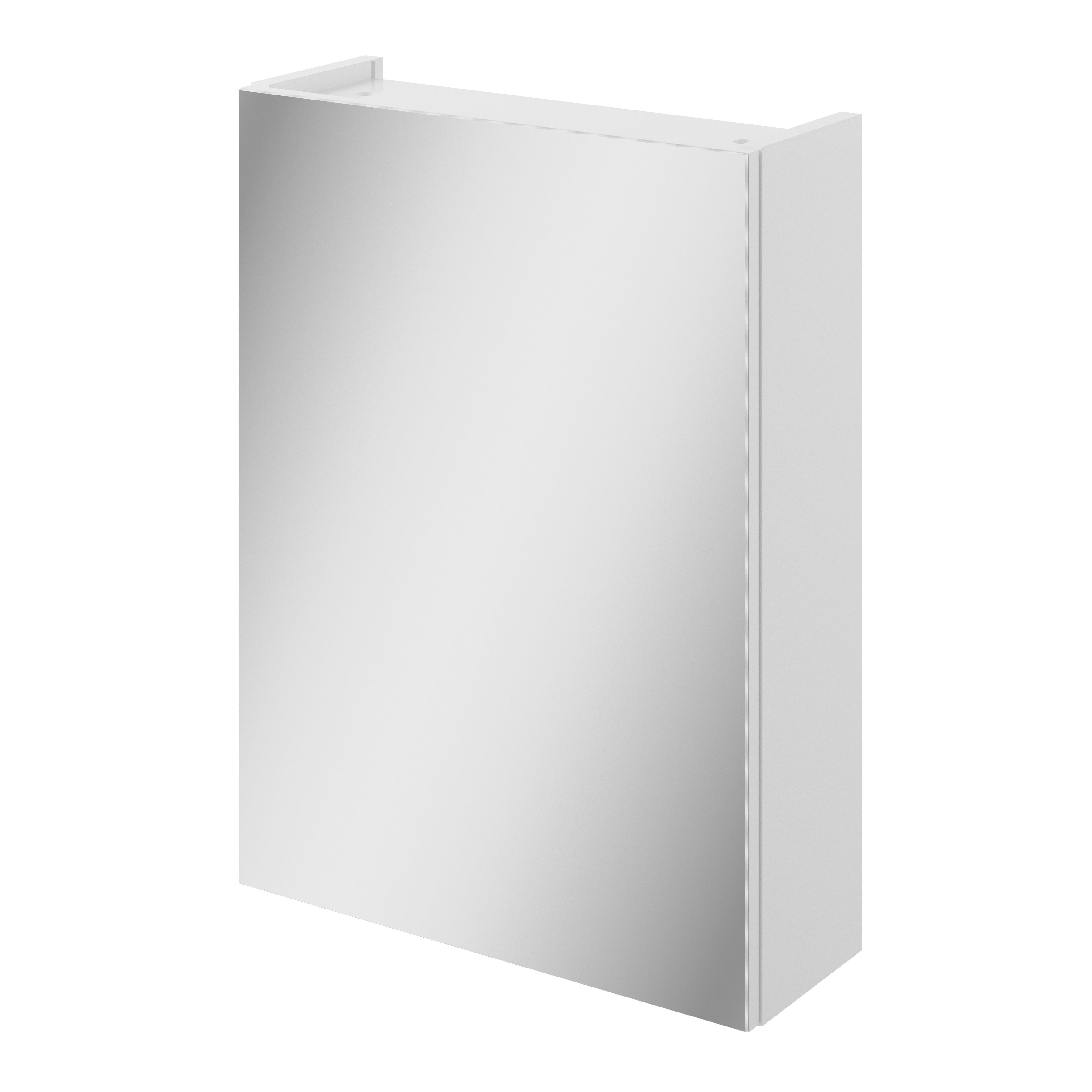 Veleka Gloss White Single Bathroom Cabinet with Mirrored door (H)540mm ...