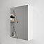 Veleka Gloss White Single Bathroom Cabinet with Mirrored door (H)540mm (W)400mm