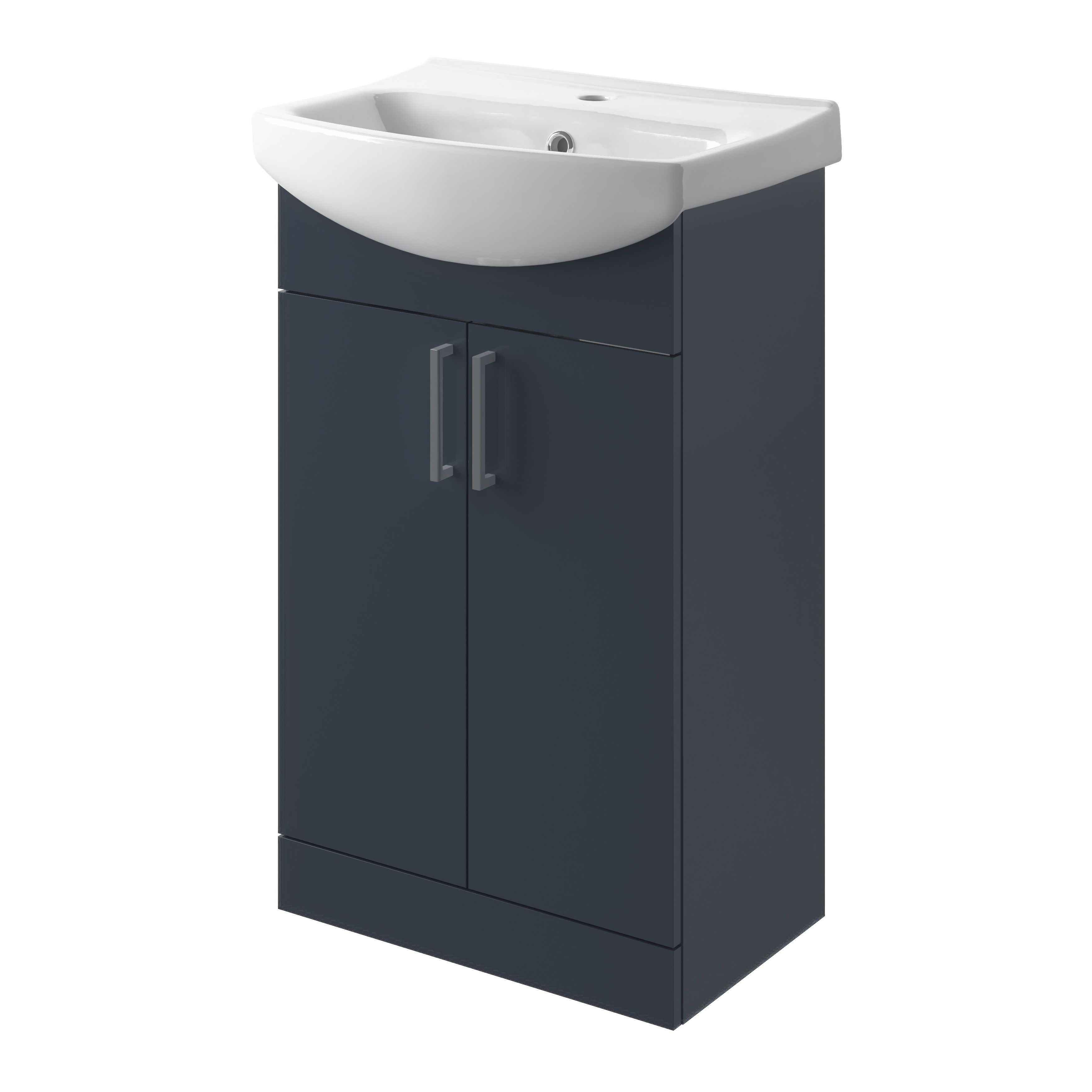 Veleka Matt Indigo Vanity unit & basin set (W)550mm (H)900mm