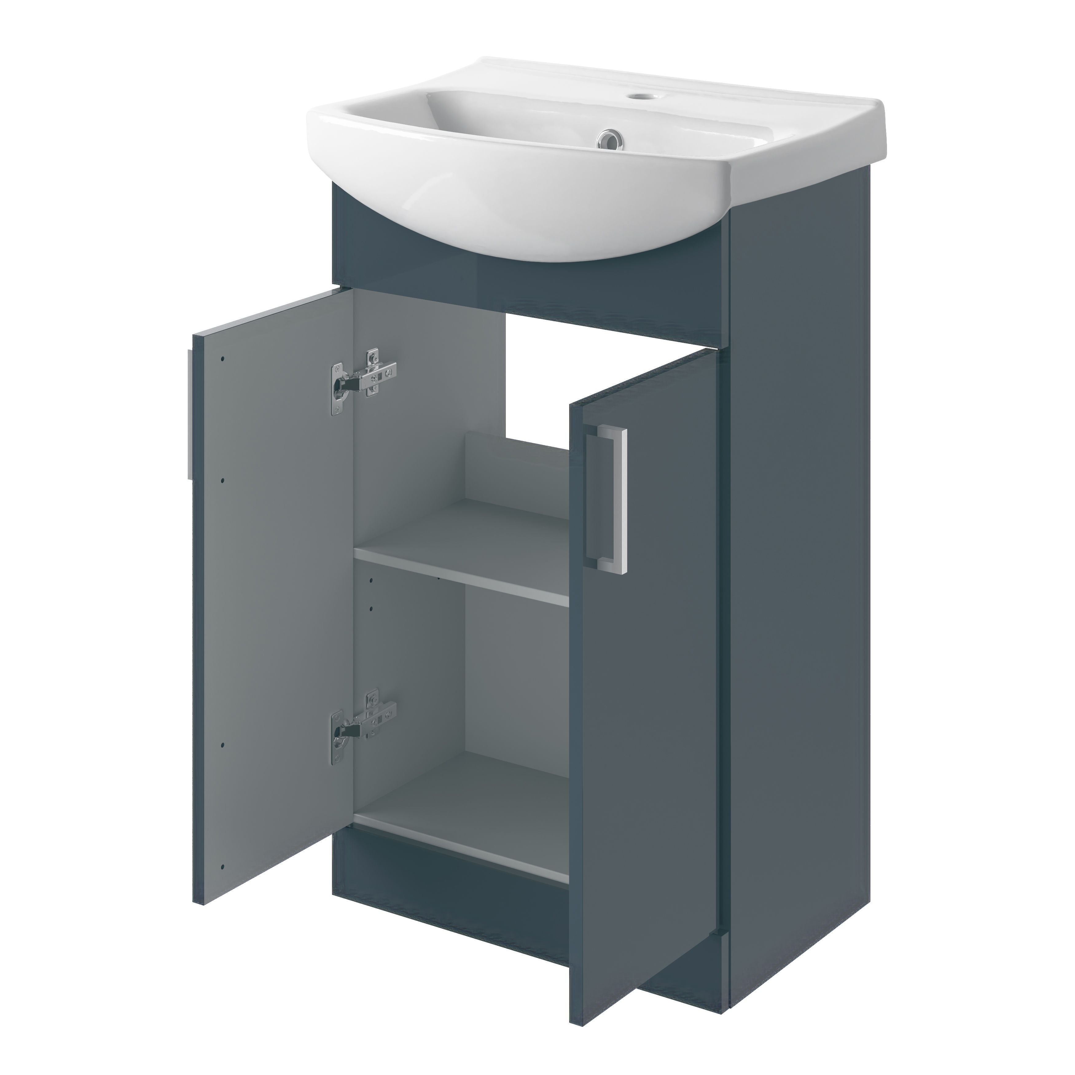 Veleka Matt Indigo Vanity unit & basin set (W)550mm (H)900mm