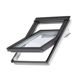 Velux CK02 White Aluminium Centre pivot Roof window, (H)780mm (W)550mm