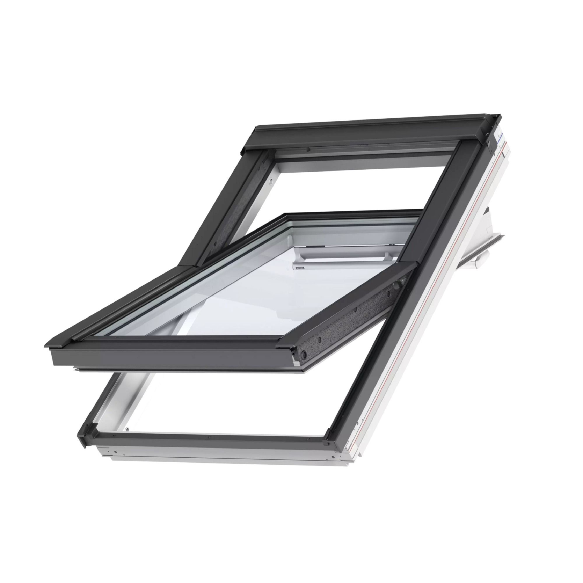 Velux SK06 White Aluminium Centre pivot Roof window, (H)1180mm (W)1140mm