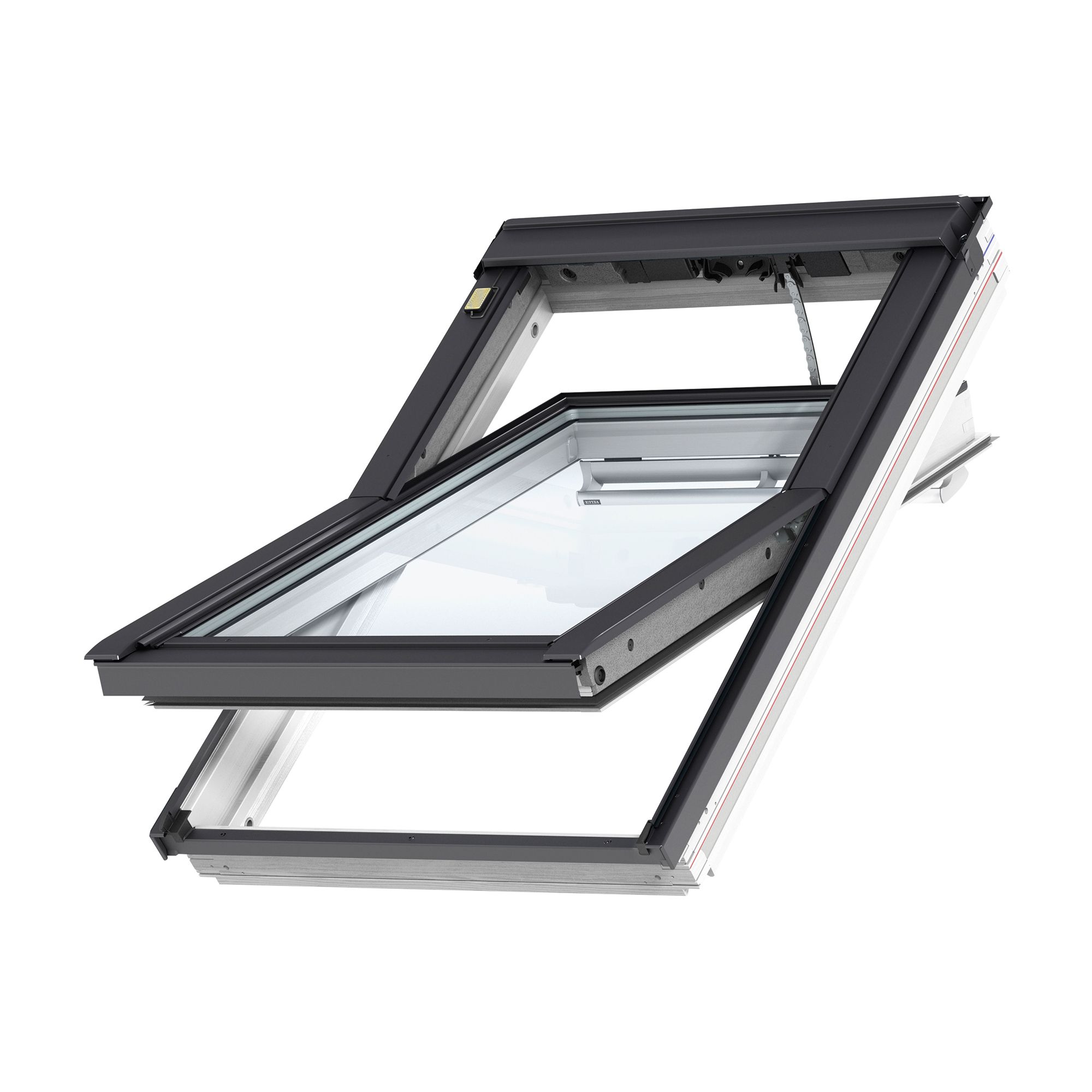 Velux White Aluminium Centre pivot Roof window, (H)780mm (W)550mm