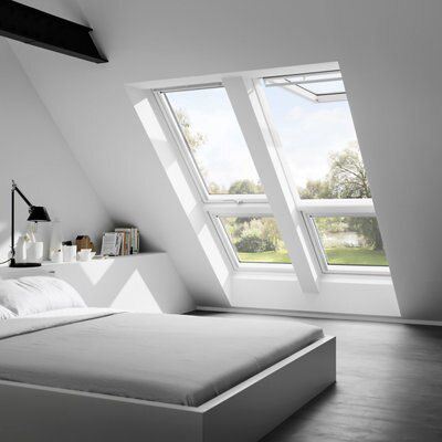 Velux White Timber Top hung Roof window, (H)1400mm (W)1340mm