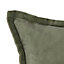 Velvet Green Plain Indoor Cushion (L)50cm x (W)50cm