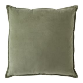 Velvet Plain Green Cushion (L)50cm x (W)50cm