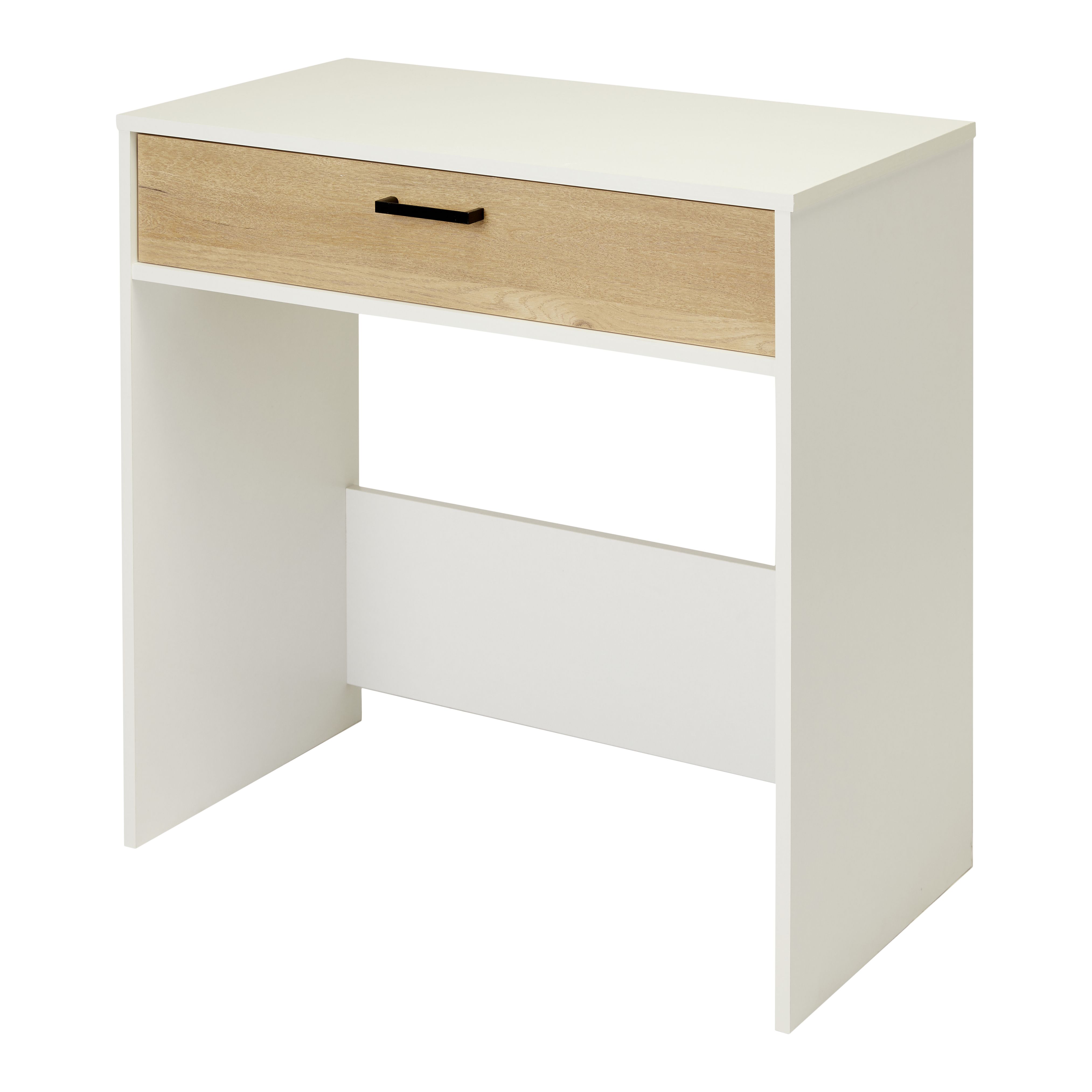 Venton Matt white 1 drawer Desk H 733mm W 745mm