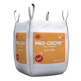 Veolia Pro-Grow Dark brown Bark chippings 1000L Bulk bag Pack 1