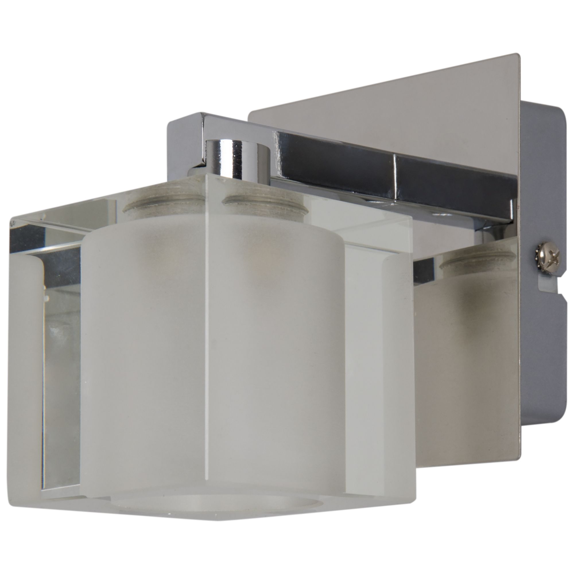Vergam Clear & Grey Chrome effect Wired Wall light