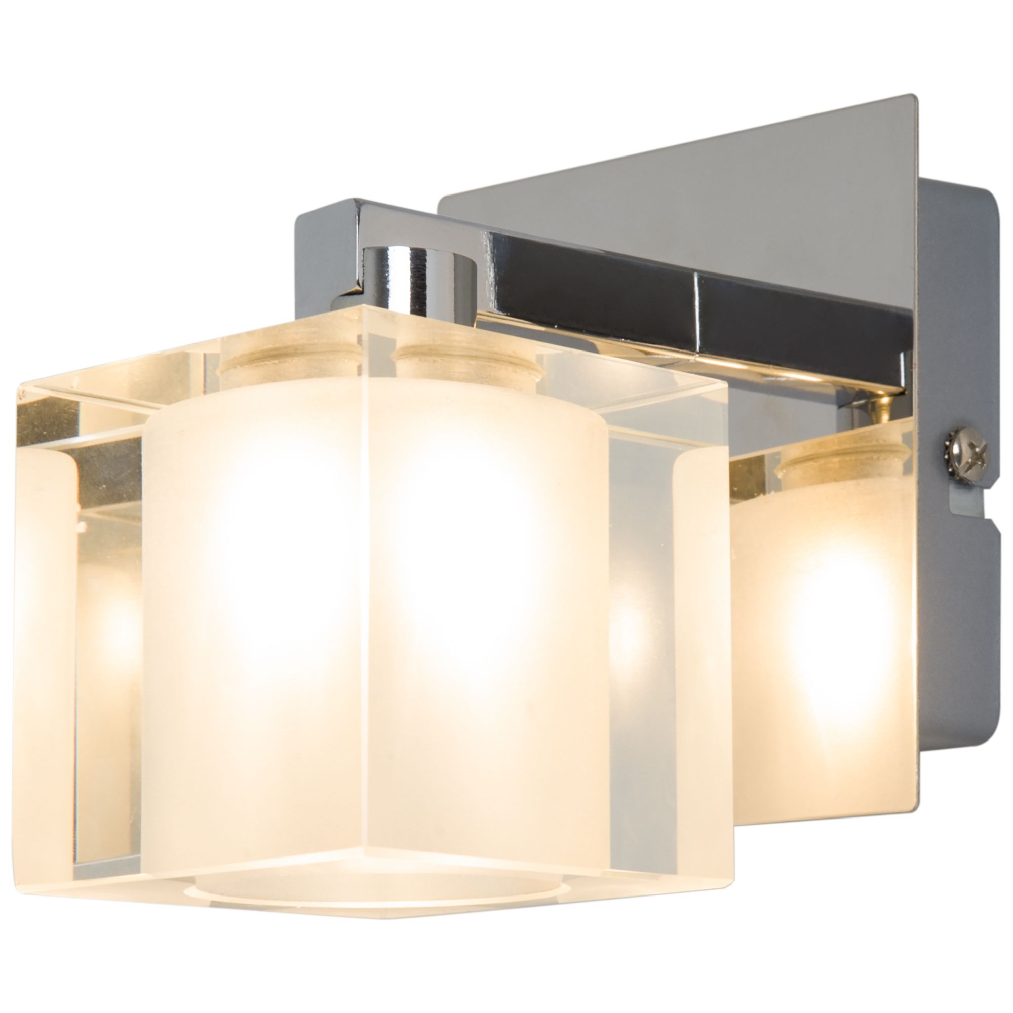 Vergam Clear & Grey Chrome effect Wired Wall light