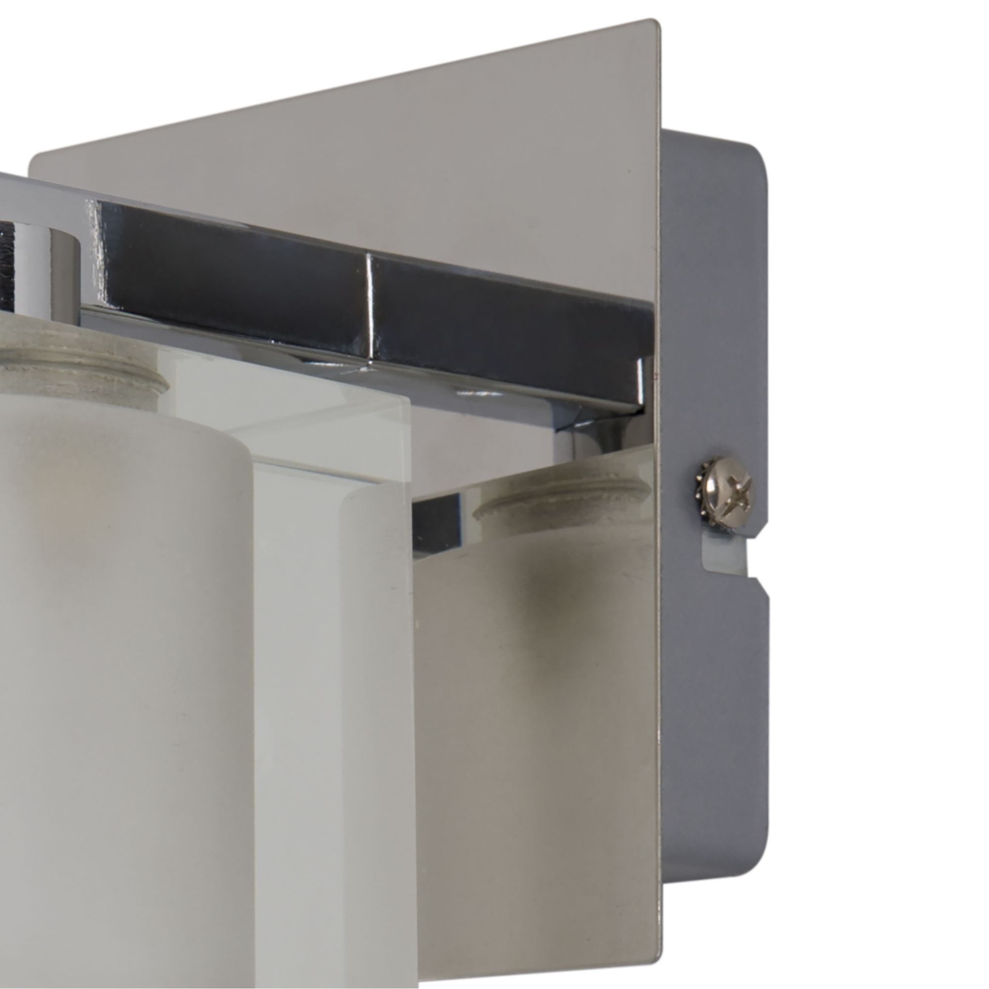 Vergam Clear & Grey Chrome effect Wired Wall light