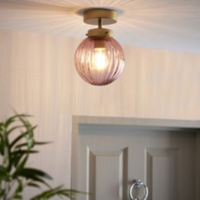 Verity Fixed Gold Mains-powered (wired) Outdoor Pendant light
