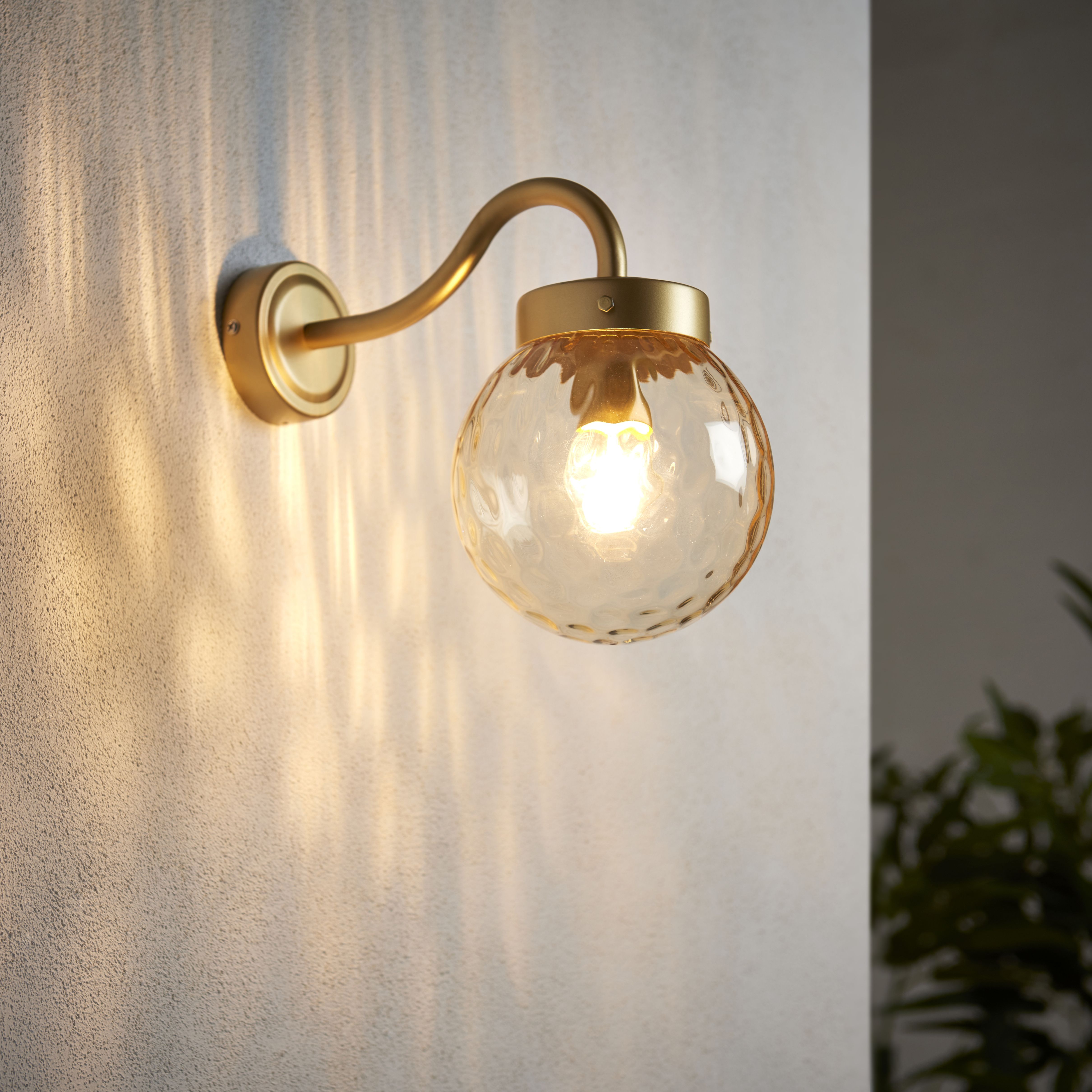 Gold outdoor on sale wall light