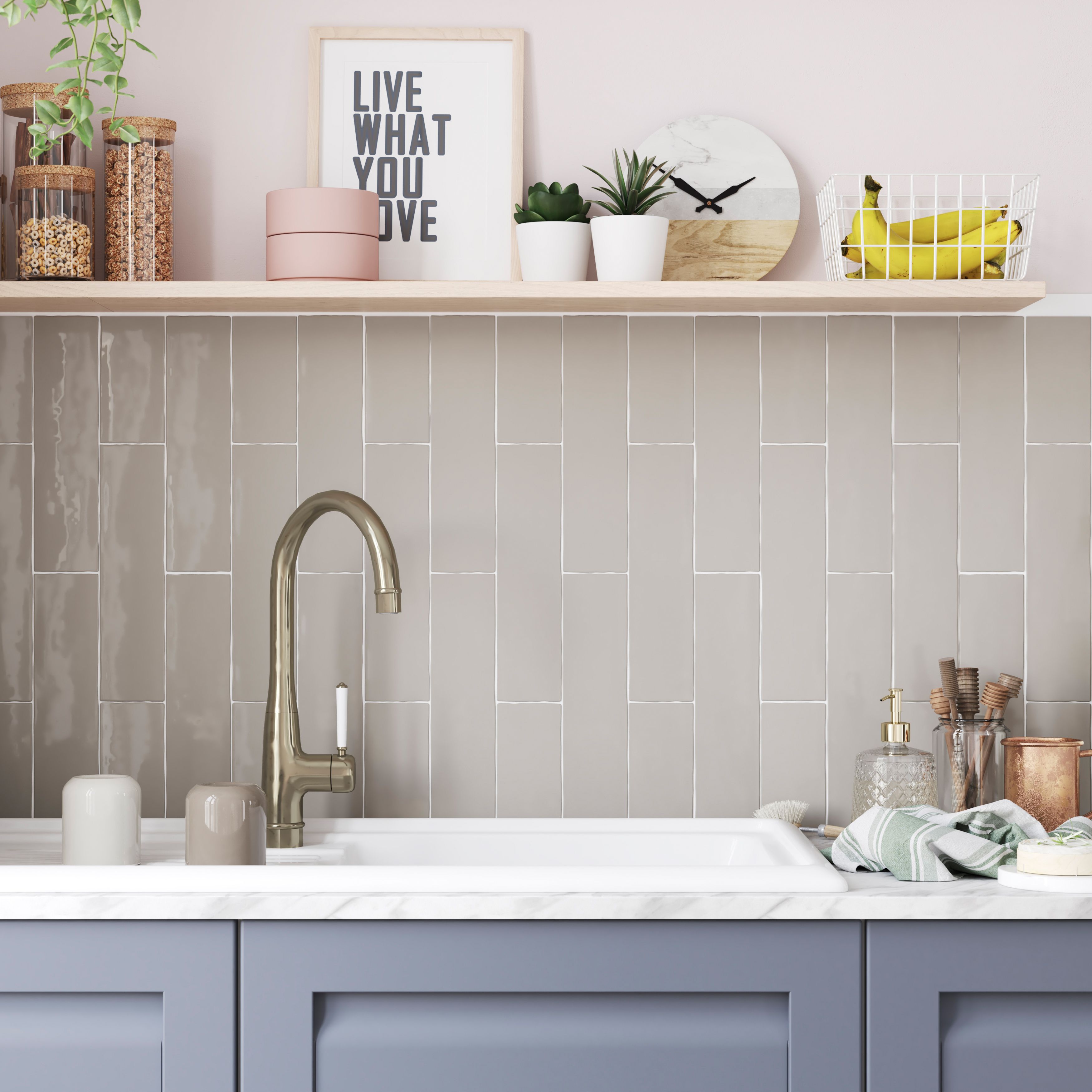 Vernisse Grey Gloss Ceramic Indoor Wall Tile Sample
