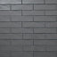 Vernisse Grey Gloss Plain Ceramic Wall Tile, Pack of 41, (L)301mm (W)75.4mm