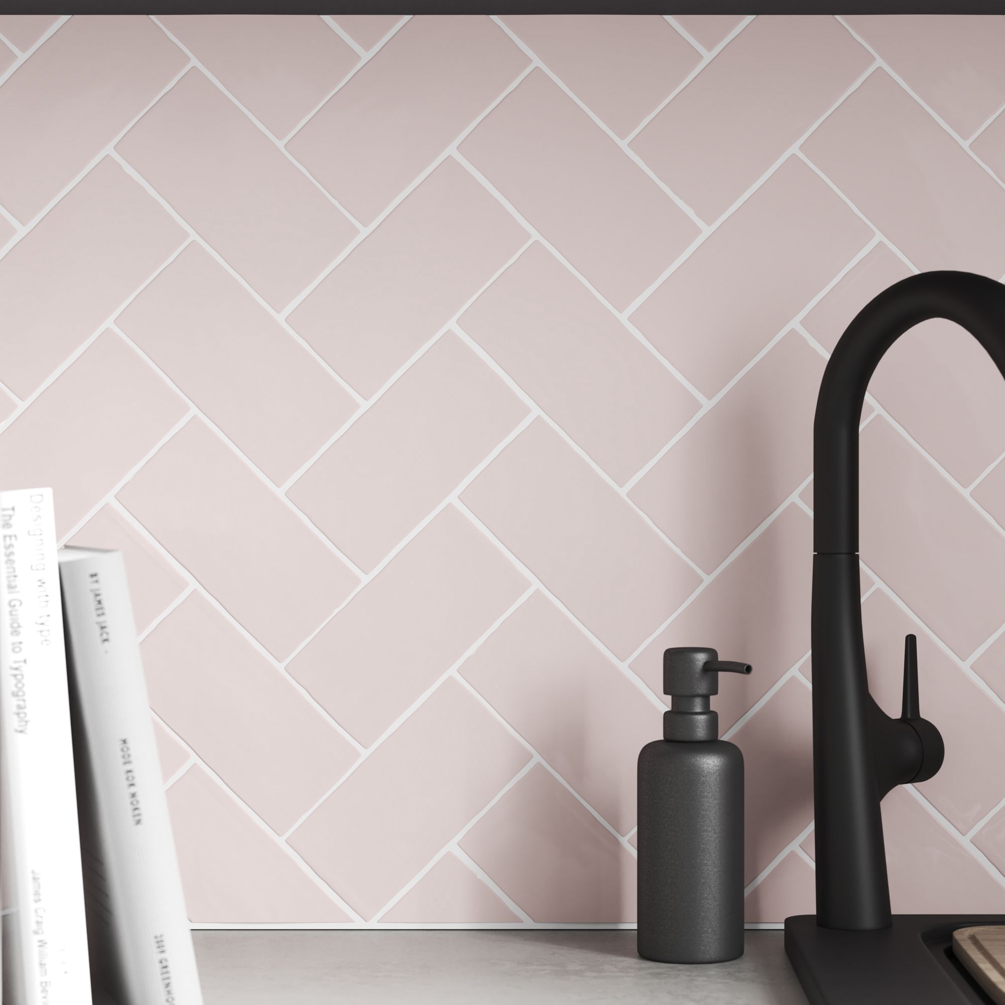 Vernisse Mauve chalk Gloss Plain Ceramic Wall Tile - 4