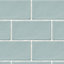 Vernisse Misty blue Gloss Plain Ceramic Indoor Wall Tile, Pack of 80, (L)150mm (W)75.4mm