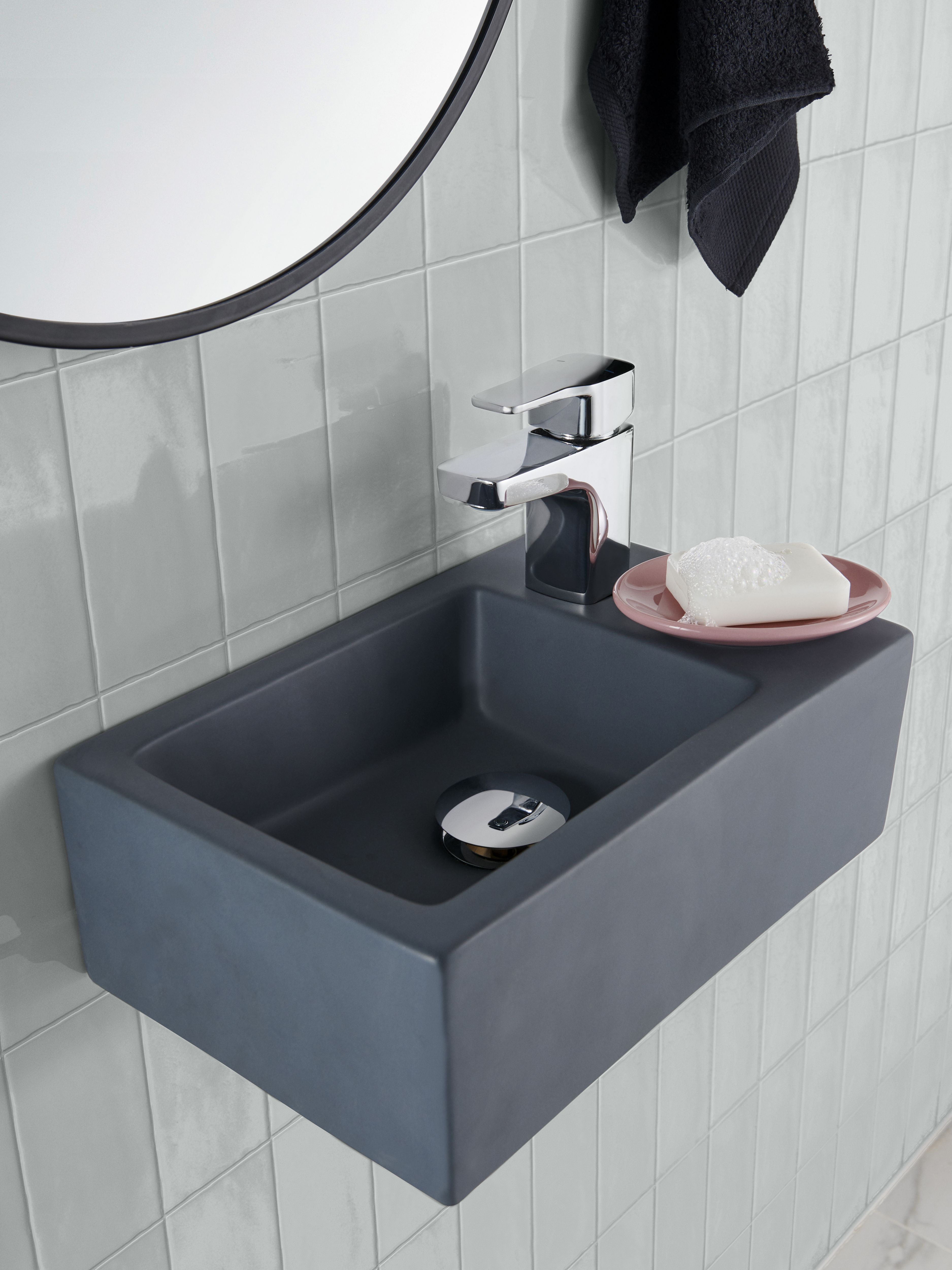 Vernisse Nimbus cloud Plain Ceramic Wall tile - 6