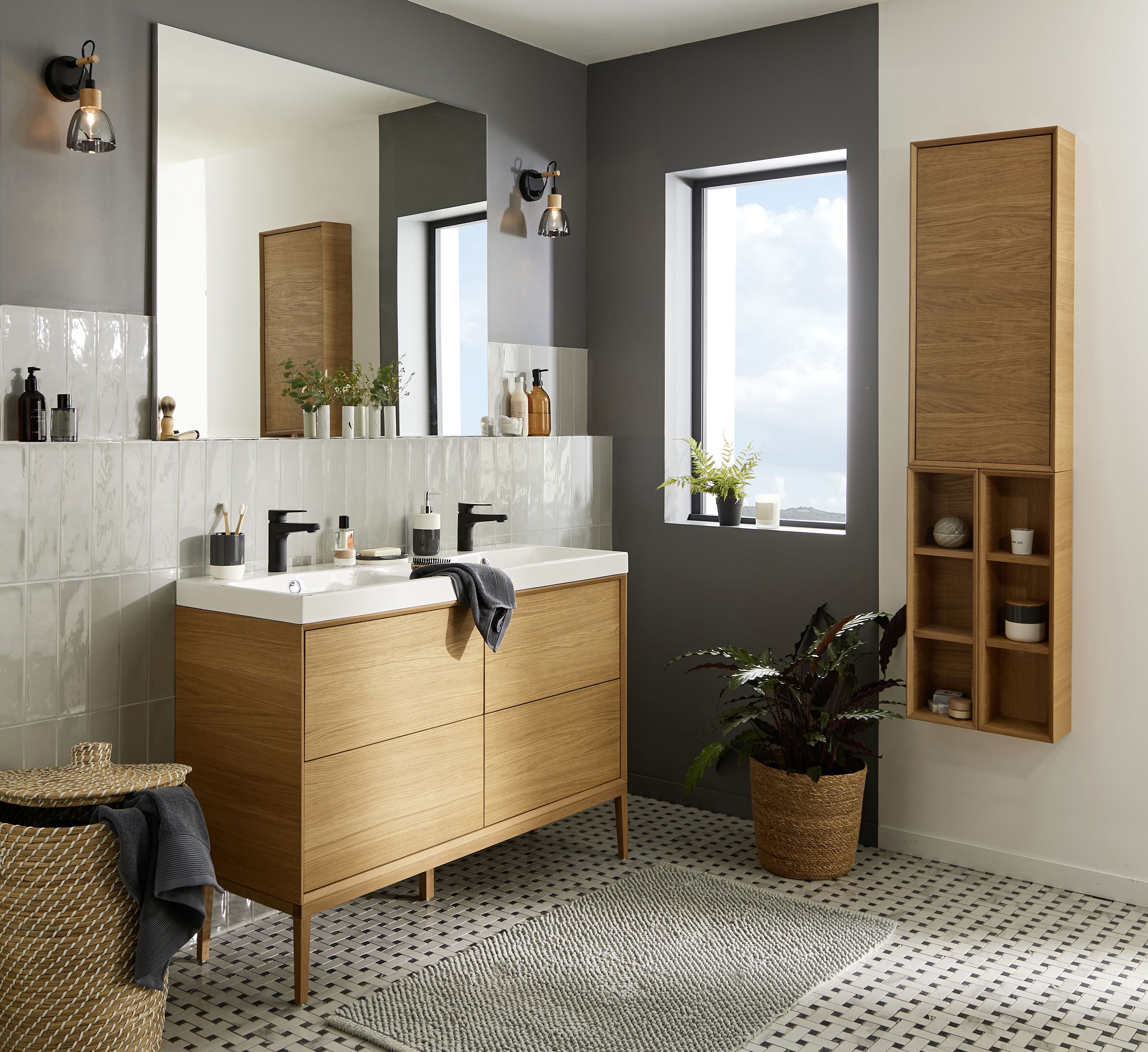 Vernisse Nimbus cloud Plain Ceramic Wall tile - 8