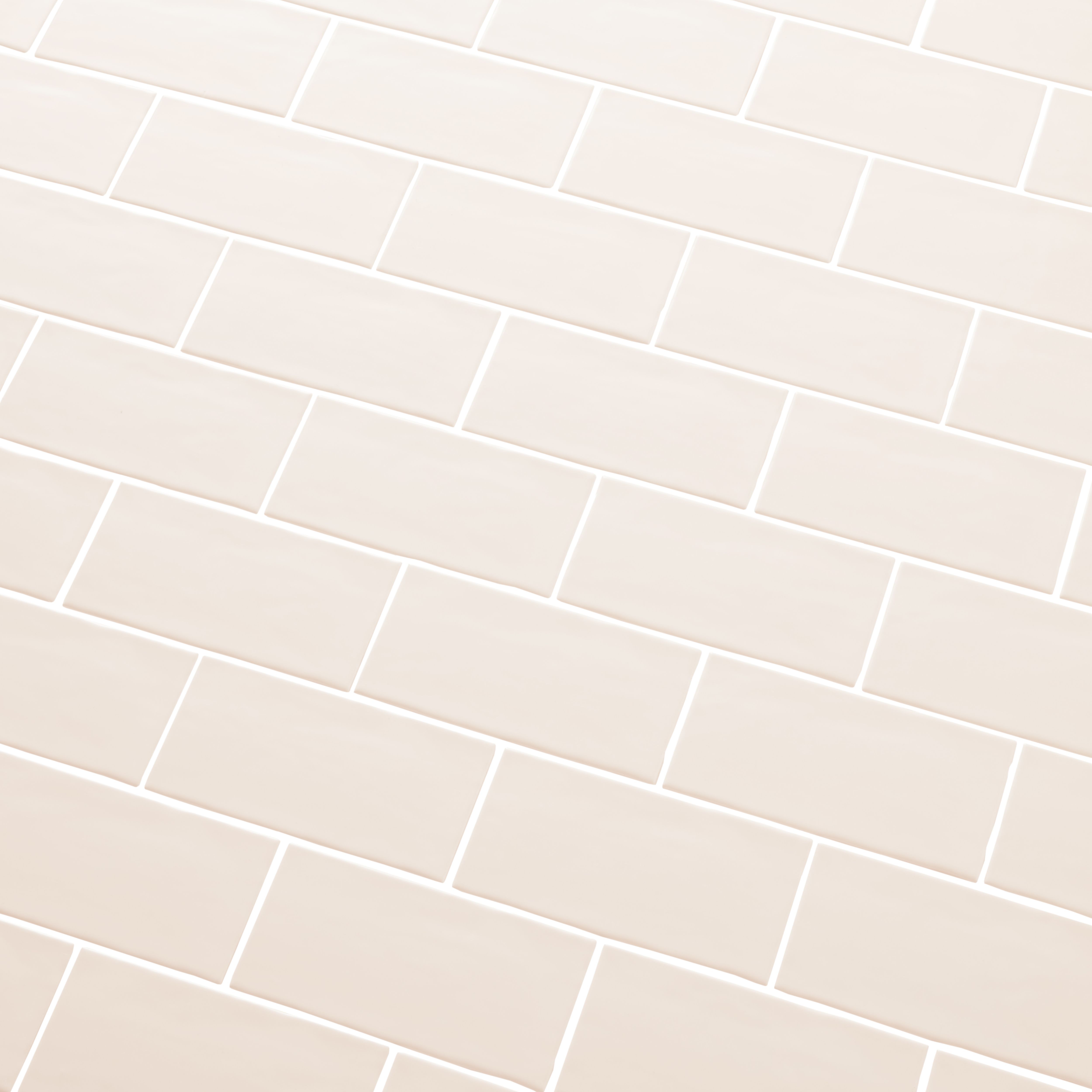 Vernisse Off white Gloss Ceramic Indoor Wall Tile Sample