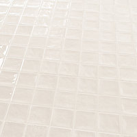 Vernisse Off white Gloss Plain Ceramic Wall Tile, Pack of 84, (L)100mm (W)100mm