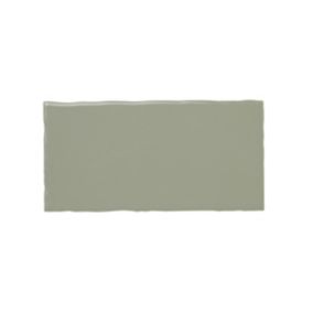 Vernisse Rectangular Green Gloss Ceramic Wall Tile Sample