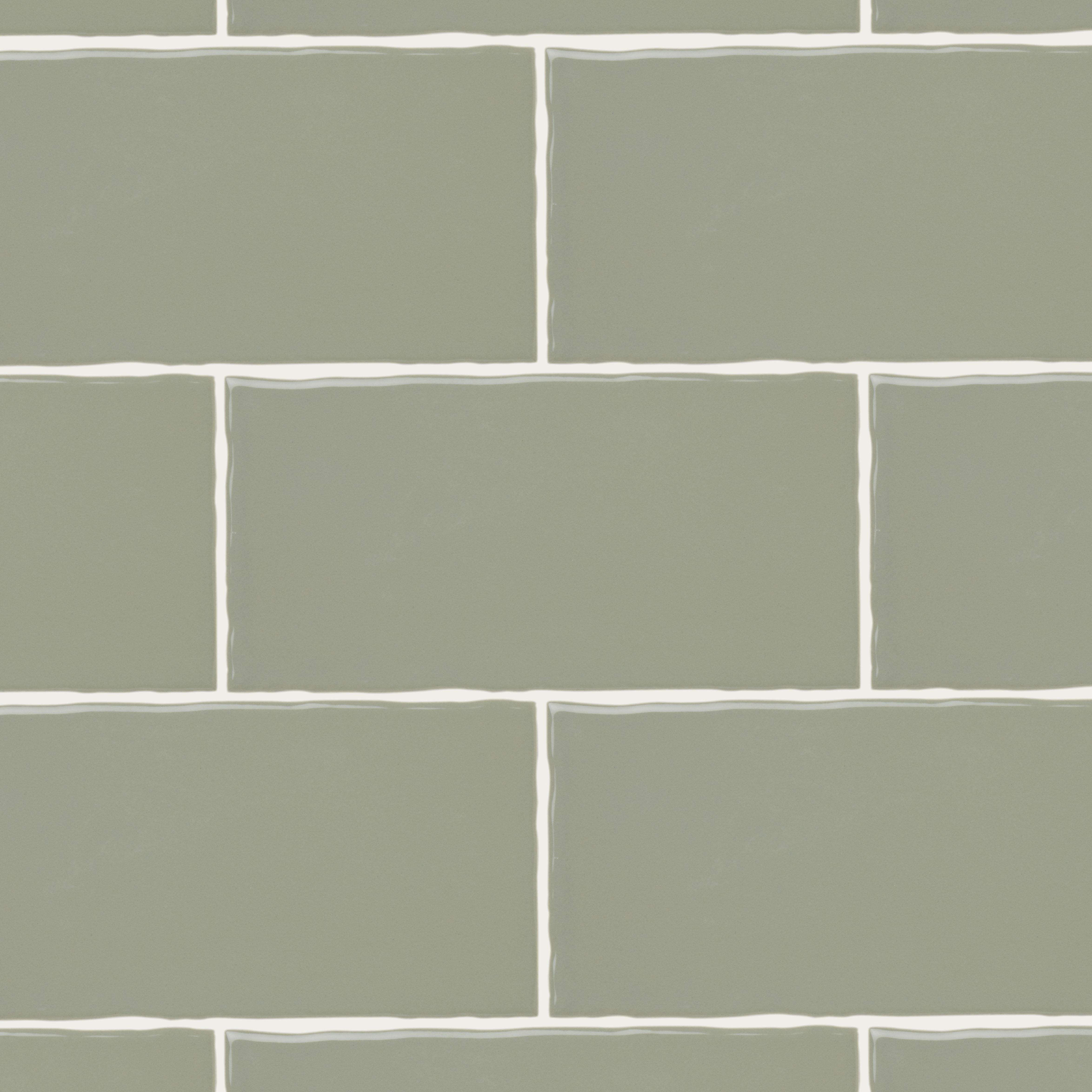 Vernisse Sage green Gloss Plain Ceramic Indoor Wall Tile, Pack of 80, (L)150mm (W)75.4mm