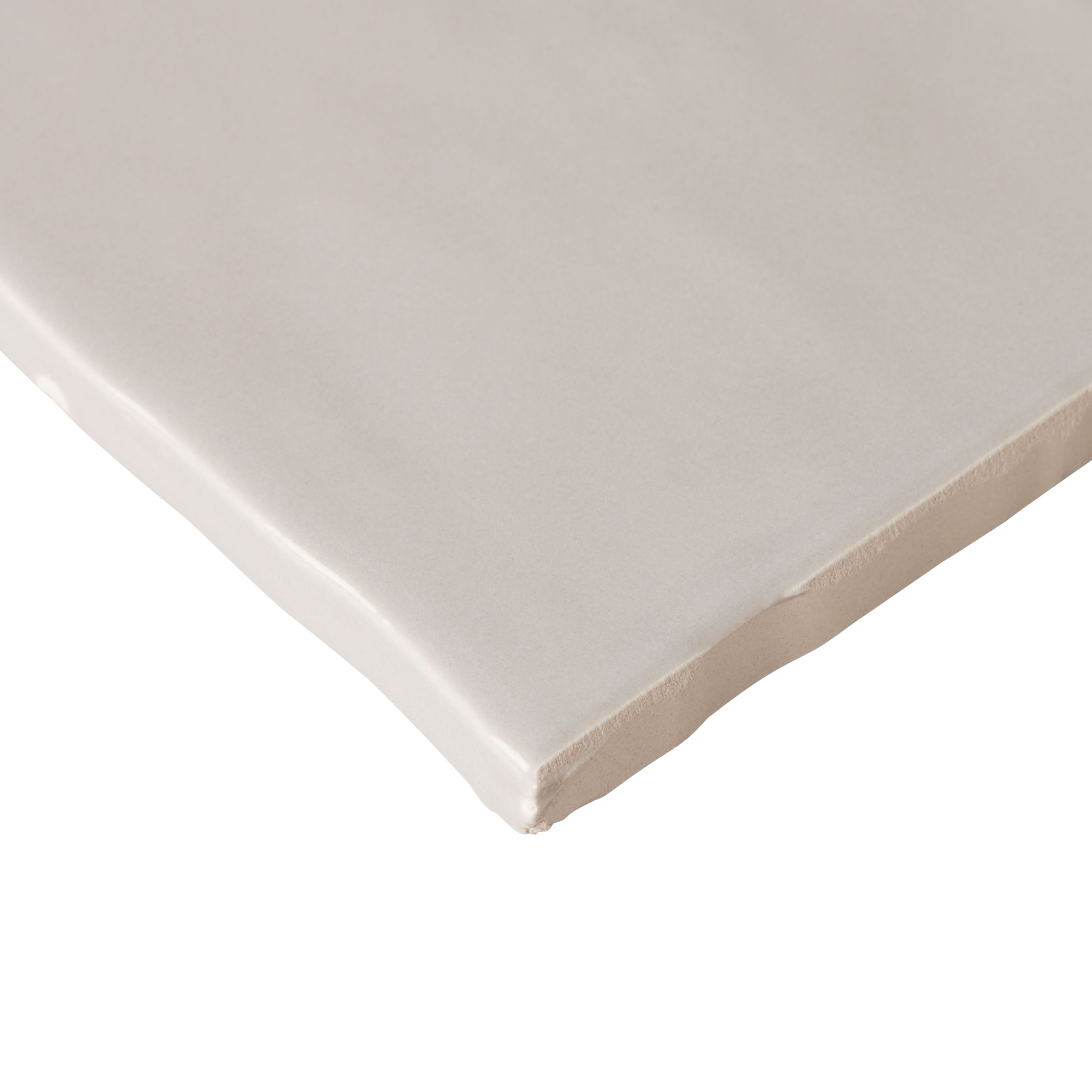 Vernisse Silver grey Gloss Plain Ceramic Indoor Wall tile - 3