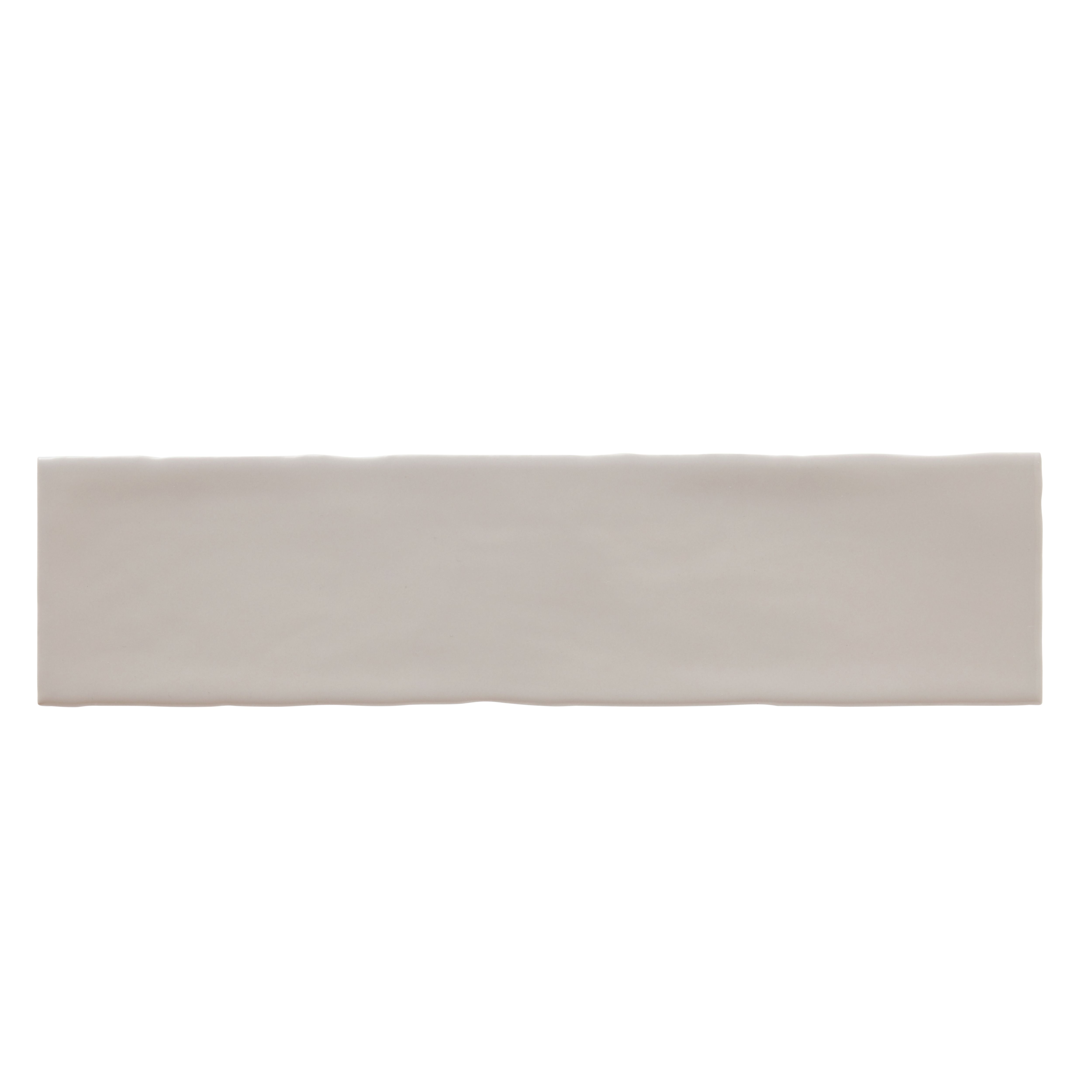 Vernisse Silver grey Gloss Plain Embossed Ceramic Indoor Wall Tile, Pack of 41, (L)301mm (W)75.4mm