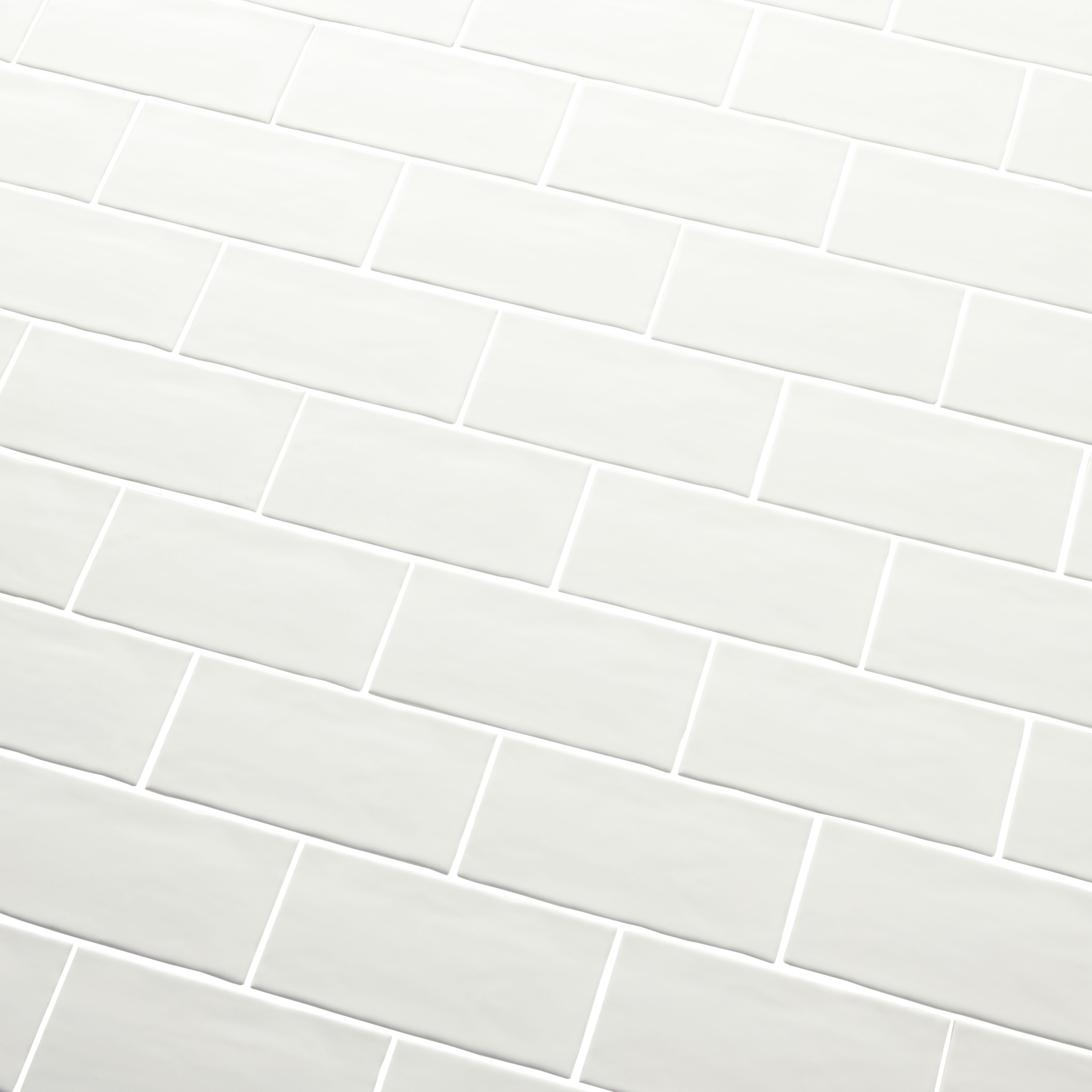 Vernisse White Gloss Plain Ceramic Indoor Wall tile - 5