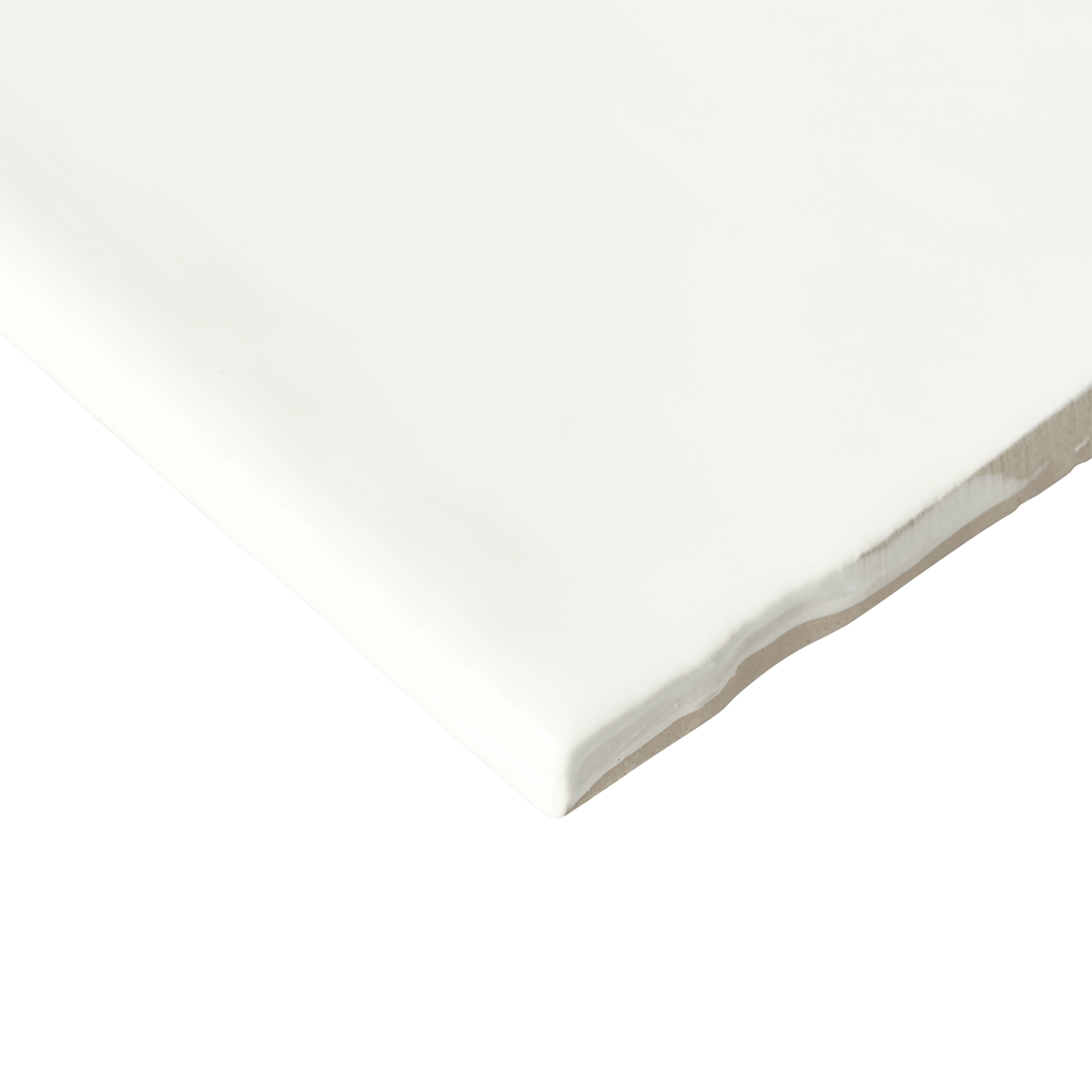 Vernisse White Gloss Plain Embossed Ceramic Indoor Wall Tile, Pack of 41, (L)301mm (W)75.4mm