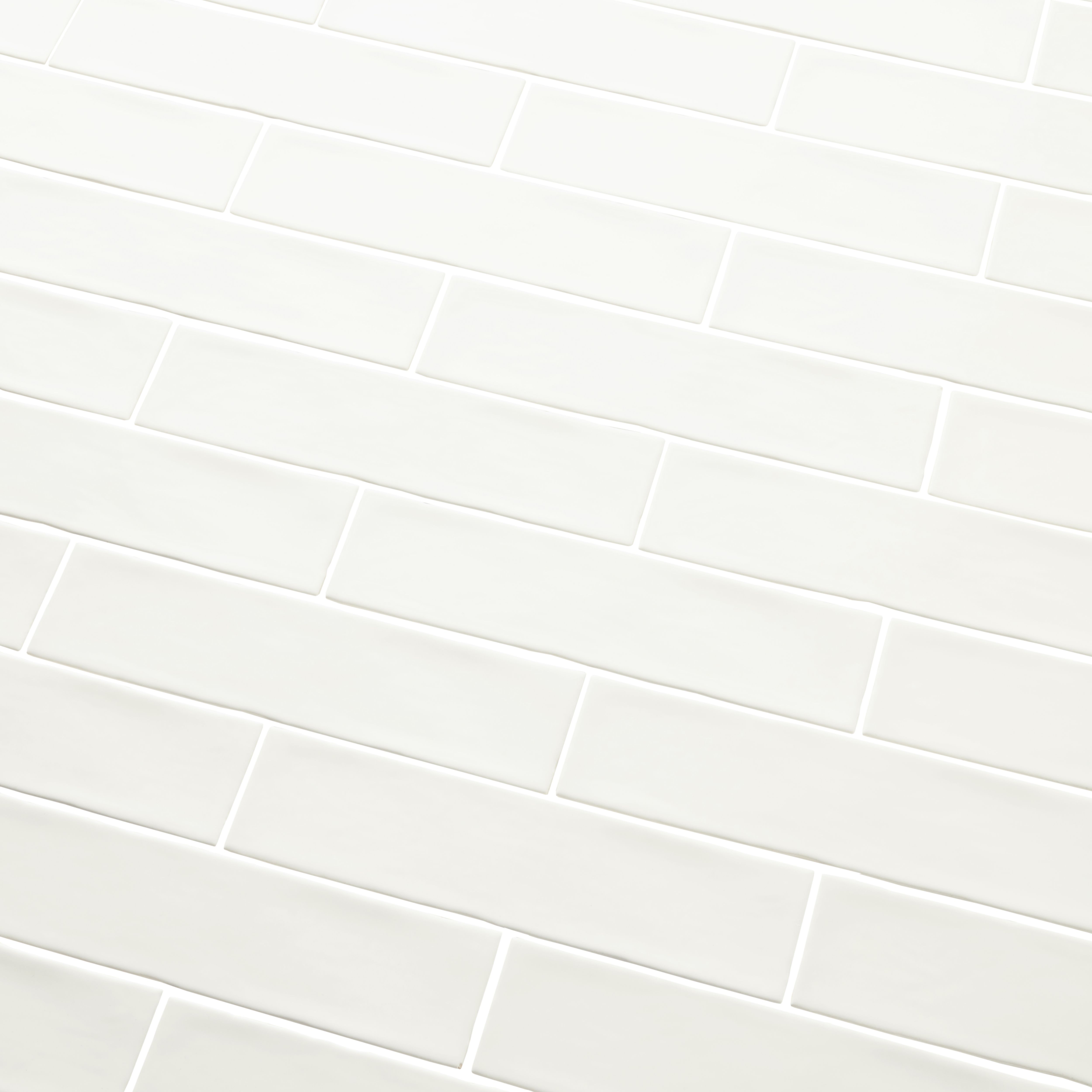 Vernisse White Gloss Plain Embossed Ceramic Indoor Wall Tile, Pack of 41, (L)301mm (W)75.4mm