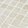 Verono Beige Matt Mosaic Travertine Mosaic tile, (L)300mm (W)300mm