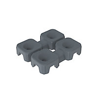 Versoflor Grey Tile connector (L)35mm (W)37mm (T)10mm, Pack of 10
